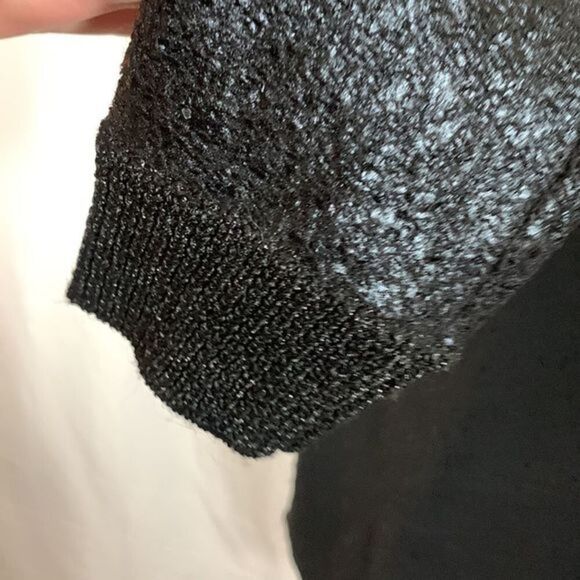 Guess Los Angeles Black Fuzzy Sparkly Sweater NWT - Picture 6 of 13